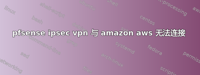 pfsense ipsec vpn 与 amazon aws 无法连接