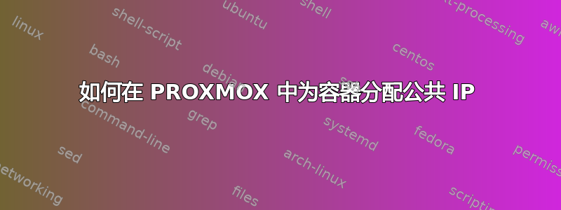 如何在 PROXMOX 中为容器分配公共 IP