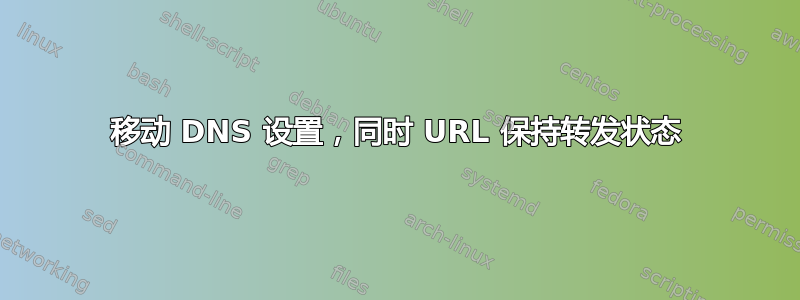 移动 DNS 设置，同时 URL 保持转发状态