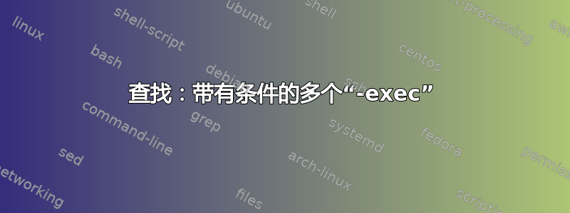 查找：带有条件的多个“-exec”