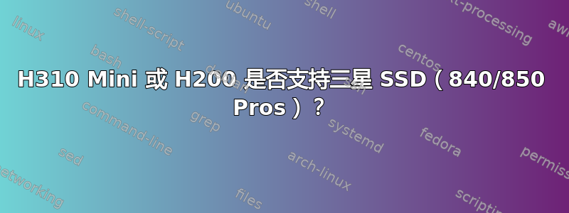 H310 Mini 或 H200 是否支持三星 SSD（840/850 Pros）？