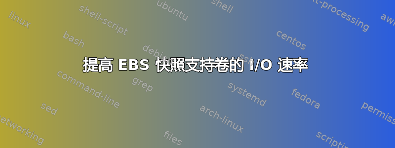 提高 EBS 快照支持卷的 I/O 速率