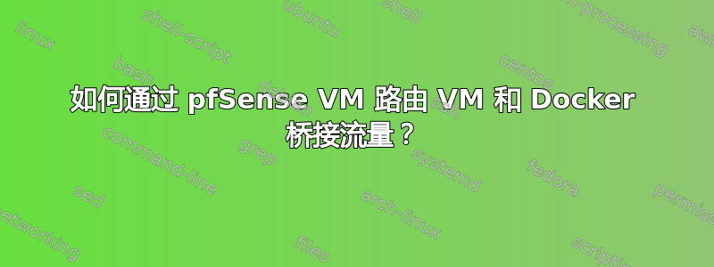 如何通过 pfSense VM 路由 VM 和 Docker 桥接流量？