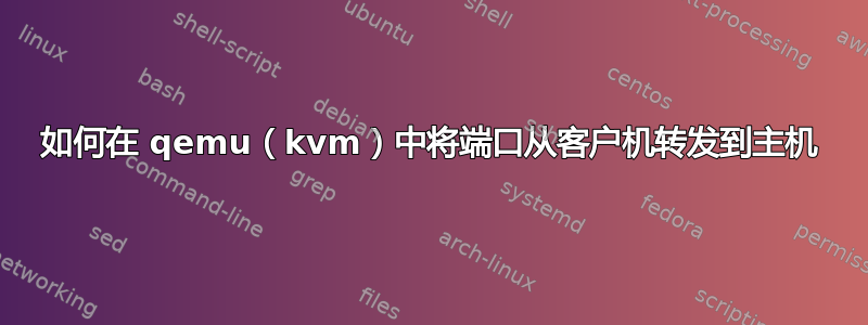 如何在 qemu（kvm）中将端口从客户机转发到主机