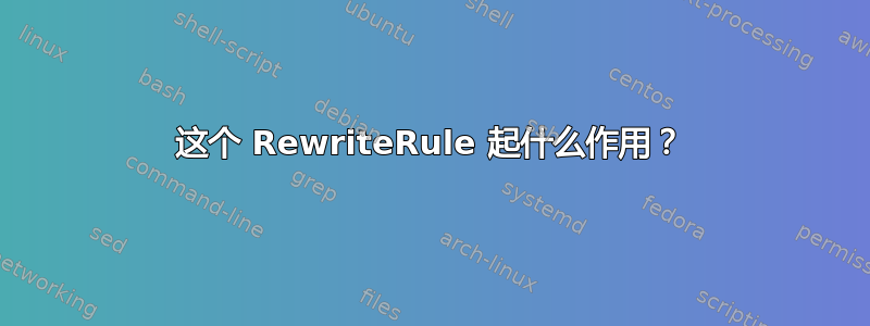 这个 RewriteRule 起什么作用？