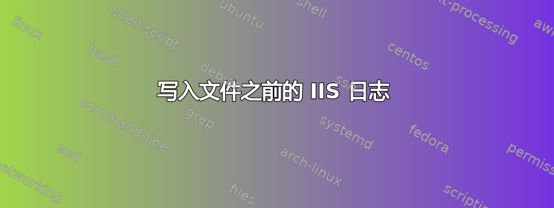 写入文件之前的 IIS 日志