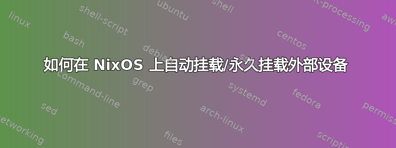 如何在 NixOS 上自动挂载/永久挂载外部设备