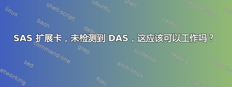 SAS 扩展卡，未检测到 DAS，这应该可以工作吗？