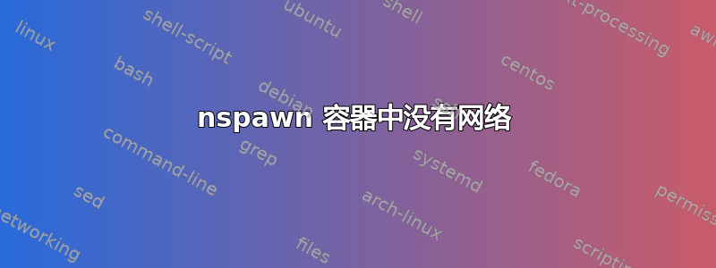 nspawn 容器中没有网络