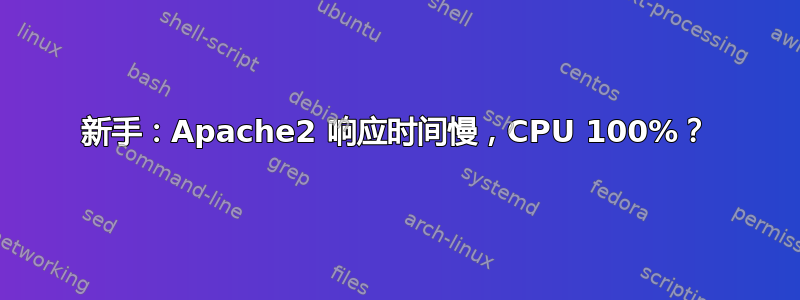 新手：Apache2 响应时间慢，CPU 100%？