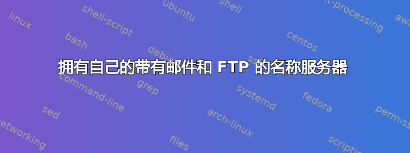 拥有自己的带有邮件和 FTP 的名称服务器