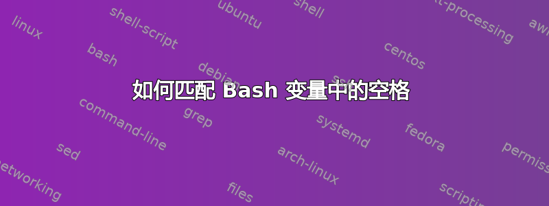 如何匹配 Bash 变量中的空格