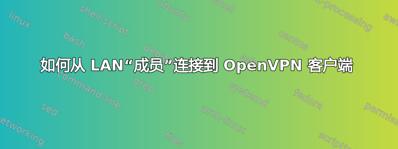 如何从 LAN“成员”连接到 OpenVPN 客户端