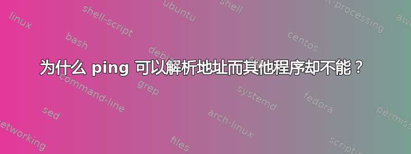 为什么 ping 可以解析地址而其他程序却不能？