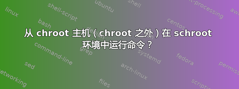 从 chroot 主机（chroot 之外）在 schroot 环境中运行命令？