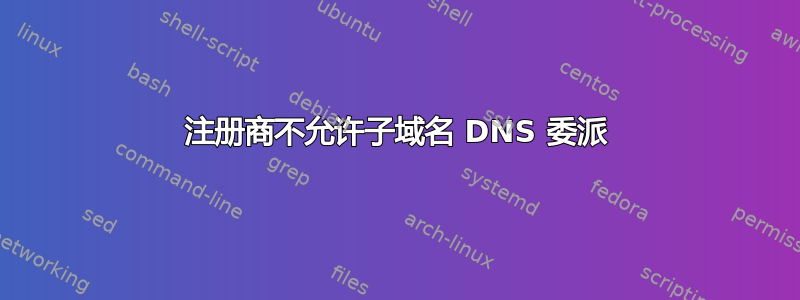 注册商不允许子域名 DNS 委派