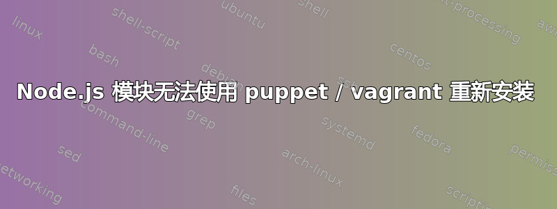 Node.js 模块无法使用 puppet / vagrant 重新安装