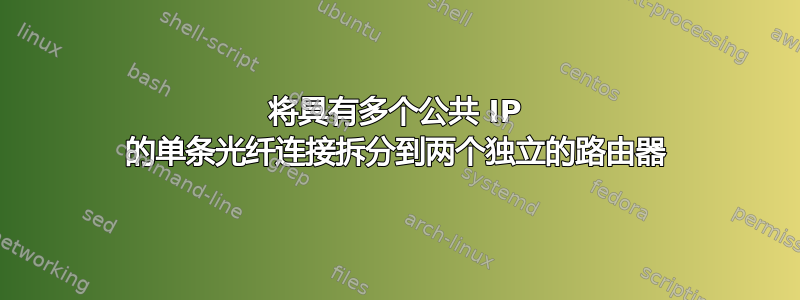 将具有多个公共 IP 的单条光纤连接拆分到两个独立的路由器