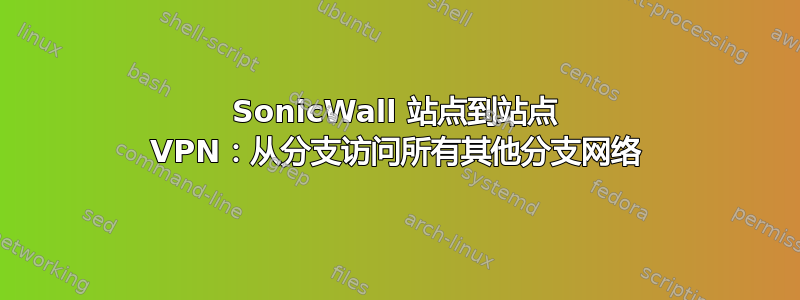 SonicWall 站点到站点 VPN：从分支访问所有其他分支网络