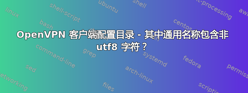 OpenVPN 客户端配置目录 - 其中通用名称包含非 utf8 字符？