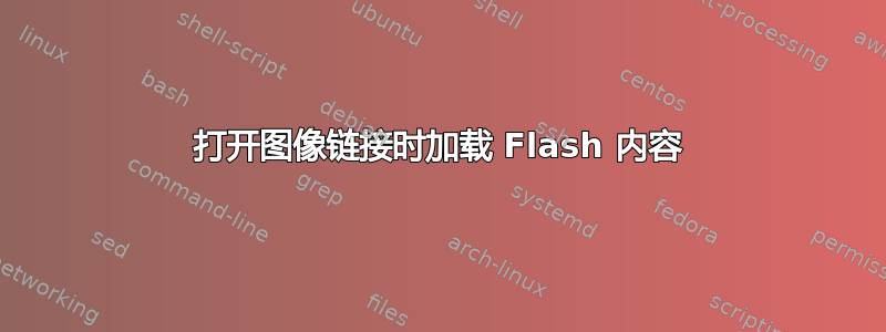 打开图像链接时加载 Flash 内容