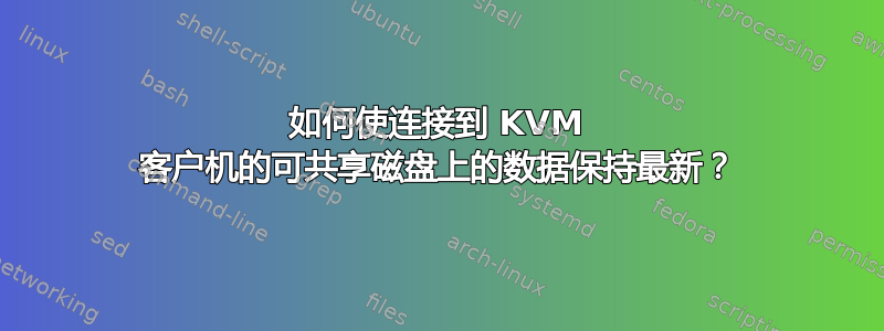 如何使连接到 KVM 客户机的可共享磁盘上的数据保持最新？