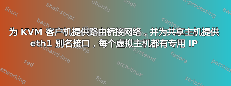 为 KVM 客户机提供路由桥接网络，并为共享主机提供 eth1 别名接口，每个虚拟主机都有专用 IP