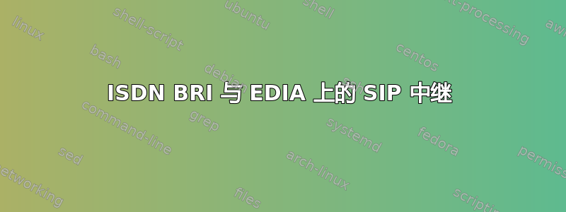 ISDN BRI 与 EDIA 上的 SIP 中继