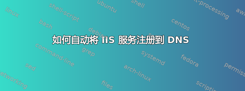 如何自动将 IIS 服务注册到 DNS