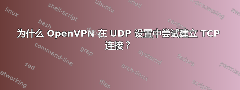 为什么 OpenVPN 在 UDP 设置中尝试建立 TCP 连接？