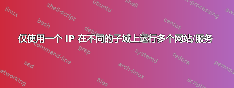 仅使用一个 IP 在不同的子域上运行多个网站/服务