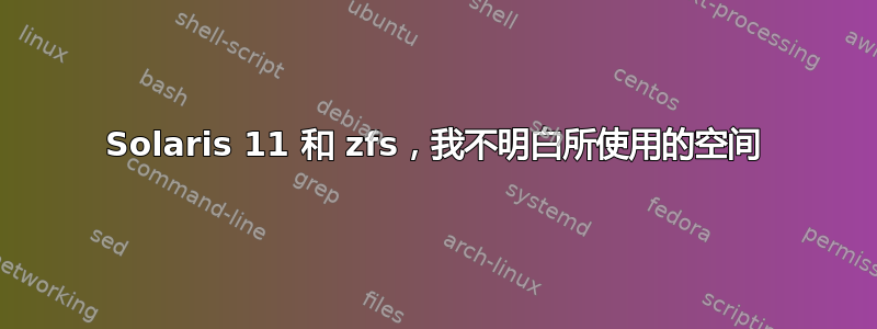 Solaris 11 和 zfs，我不明白所使用的空间