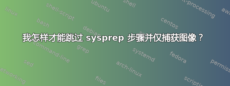 我怎样才能跳过 sysprep 步骤并仅捕获图像？