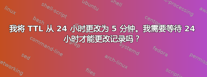 我将 TTL 从 24 小时更改为 5 分钟。我需要等待 24 小时才能更改记录吗？