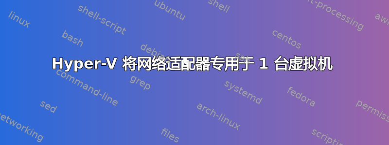 Hyper-V 将网络适配器专用于 1 台虚拟机