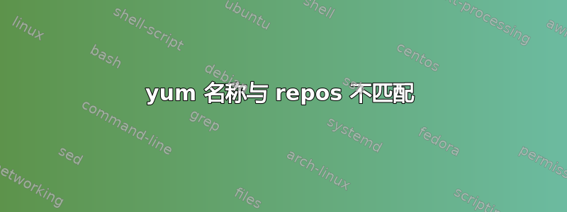 yum 名称与 repos 不匹配