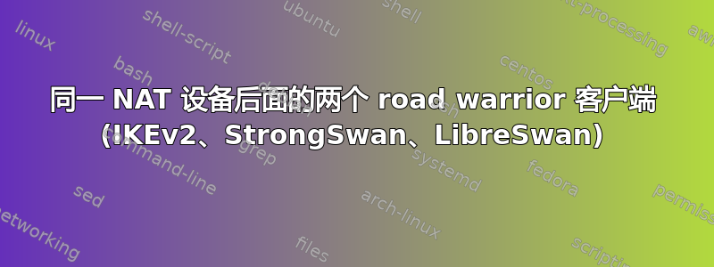 同一 NAT 设备后面的两个 road warrior 客户端 (IKEv2、StrongSwan、LibreSwan)