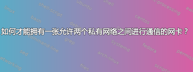 如何才能拥有一张允许两个私有网络之间进行通信的网卡？