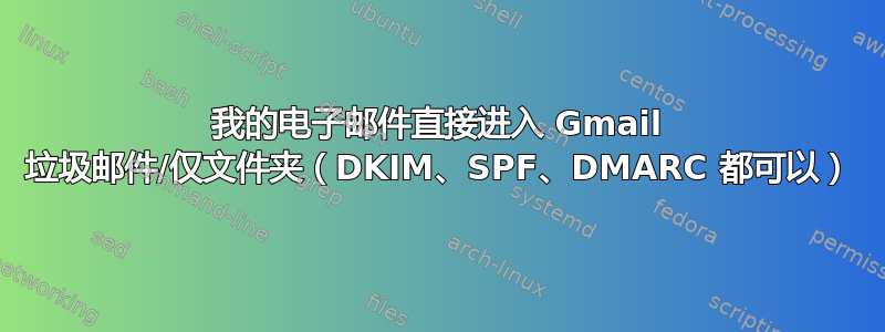 我的电子邮件直接进入 Gmail 垃圾邮件/仅文件夹（DKIM、SPF、DMARC 都可以）