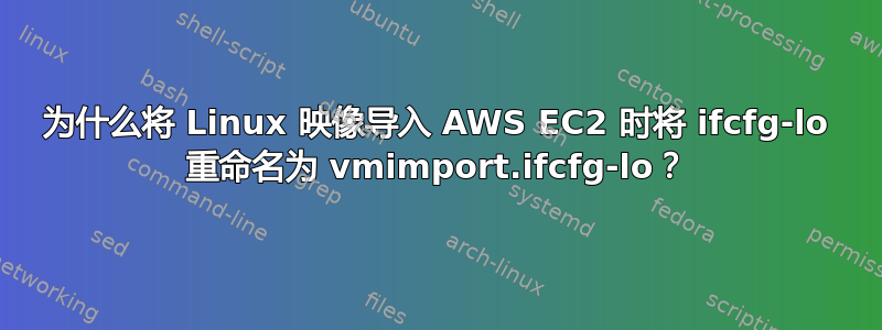 为什么将 Linux 映像导入 AWS EC2 时将 ifcfg-lo 重命名为 vmimport.ifcfg-lo？