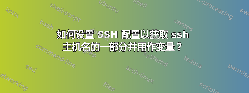 如何设置 SSH 配置以获取 ssh 主机名的一部分并用作变量？