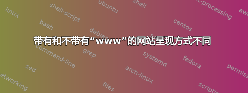 带有和不带有“www”的网站呈现方式不同