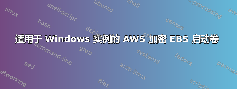 适用于 Windows 实例的 AWS 加密 EBS 启动卷