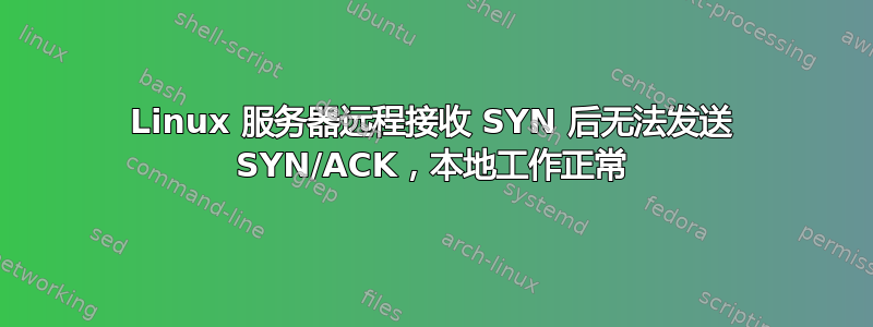 Linux 服务器远程接收 SYN 后无法发送 SYN/ACK，本地工作正常