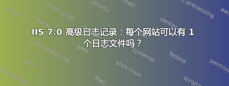 IIS 7.0 高级日志记录：每个网站可以有 1 个日志文件吗？