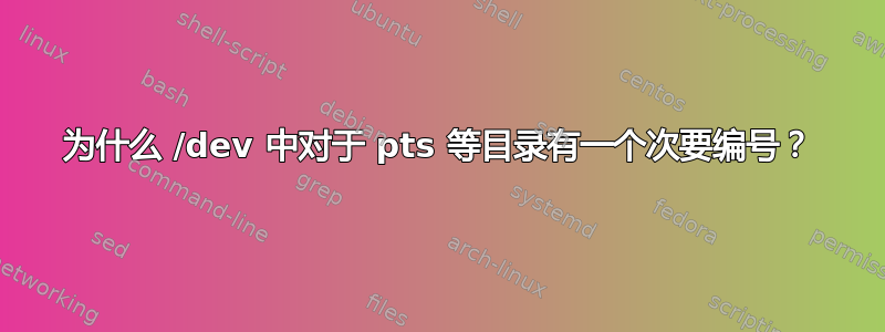 为什么 /dev 中对于 pts 等目录有一个次要编号？