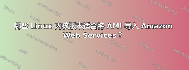 哪些 Linux 内核版本适合将 AMI 导入 Amazon Web Services？