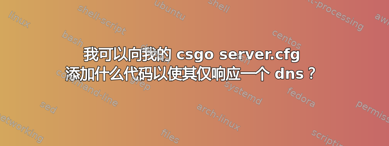 我可以向我的 csgo server.cfg 添加什么代码以使其仅响应一个 dns？