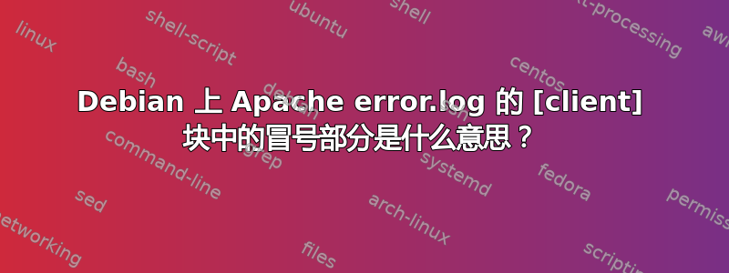 Debian 上 Apache error.log 的 [client] 块中的冒号部分是什么意思？