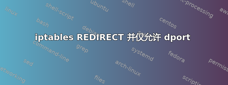 iptables REDIRECT 并仅允许 dport